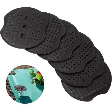 100pcs Rondelle pour Piquet de Fixation, Joints d'ancrage au Sol en Plastique, 3Trous Rondelle de Fixation pour Ferme, Paillage, Grillage et Filets, Couverture de Gazon, Tente (Noir)