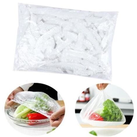 100pcs Sac de conservation,charlottes plastiques,Utile pour couvrir différents plats,couvercle de protection alimentaire gain