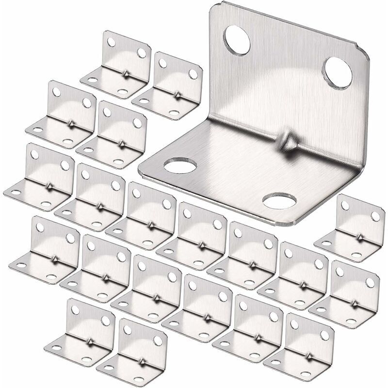 100pcs Stainless Steel Corner Bracket Heavy Duty 90 Degree Bracket Right Angle Bracket Small Fixing Bracket for Wood Right Angle Bracket for Fixing