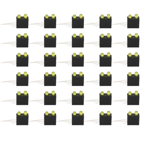 100Pcs Support LED 3mm avec Base Double Trou pour Éclairage Industriel et Indicateur - Ampoule Jaune