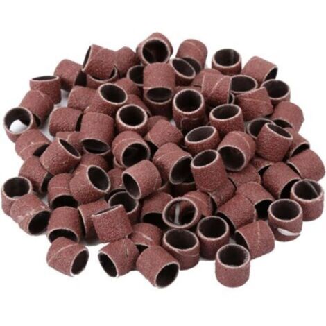 100Pcs Tambour de ponçage Bandes de Ponçage 1/2 (pouces) 80 Grit Sand Bands Shank Kit d'outils rotatifs avec 2 Pcs Mandriaux