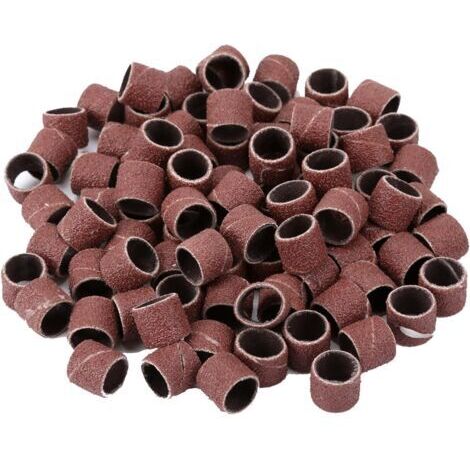 100Pcs Tambour de ponçage Bandes de Ponçage 1/2 (pouces) 80 Grit Sand Bands Shank Kit d'outils rotatifs avec 2 Pcs Mandriaux