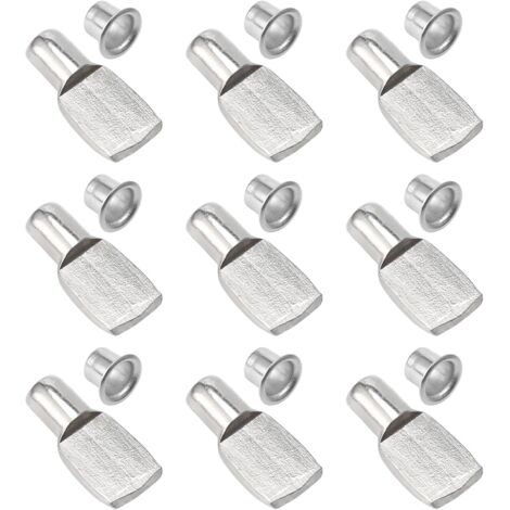 100pcs Taquet Etagere, Support D'étagère Étagère Broches Cheville Etagere Supports De Plaque En Métal Nickelé Pour Armoire Bureau Accessoires - 5mmx19mm MINKUROW