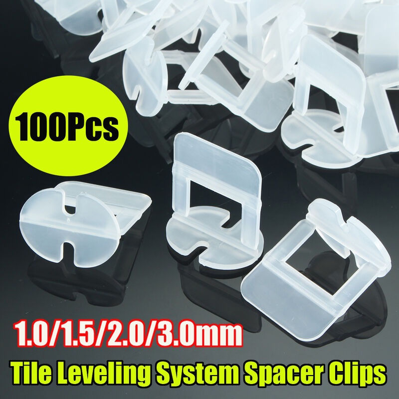 Drillpro - 100PCS Tile Leveling System Spacer Clips Wall Tiling Flooring Tool (1 mm)