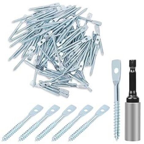 100pcs Vis Tire-Fond, Vis Tire-Fond avec Vis en Acier au Carbone Vis à Béton Boulons à Oil Ancrages Muraux en Ciment Robustes Vis d'Expansion pour Mur en Ciment pour Jardin Intérieur