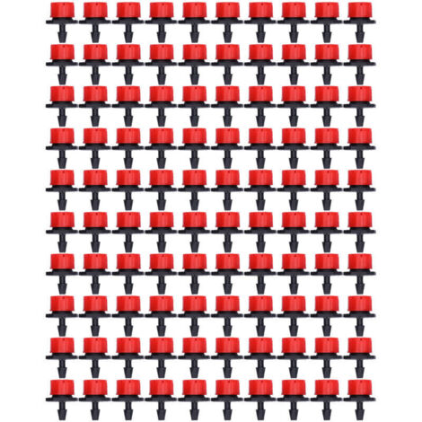 100pièces8trousémetteurd'irrigationgoutteàgoutteréglablearroseurd'irrigationgoutteàgouttepourjardinserrecourrouge
