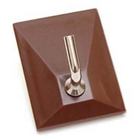100PZ GANCI ADESIVI IN PLASTICA MARRONI 1 POSTO - mm.30x40
