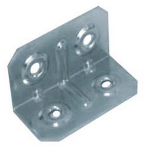 100PZ PIASTRA DI GIUNZIONE QUADRA PIEGATA 4 FORI - mm.20x20 spessore mm.1