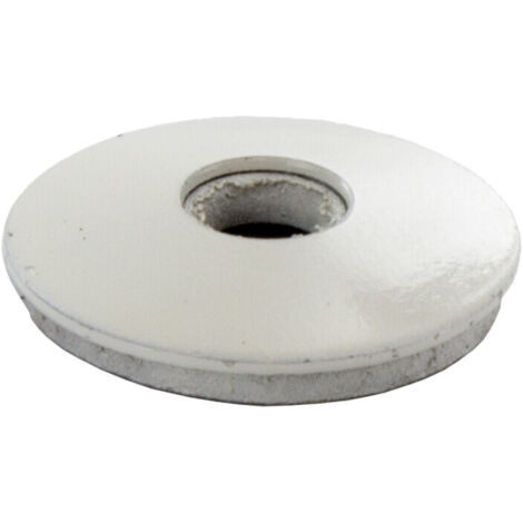 100PZ RONDELLA FERRO TONDA CON GUARNIZIONE 6,7X22 COLORE BIANCO FINITURA GRIGIO