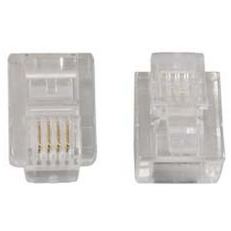 100PZ SPINA MODULARE PASSO 6/4 RJ12 TRASPARENTE