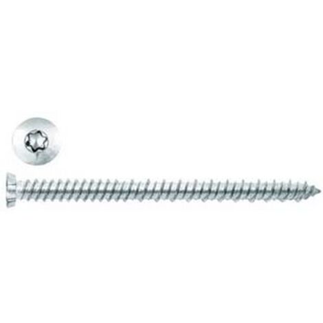 100PZ VITE PER CALCESTRUZZO TESTA SVASATA PIANA TORX ZINCATA BIANCA - ø mm.7,5x 7