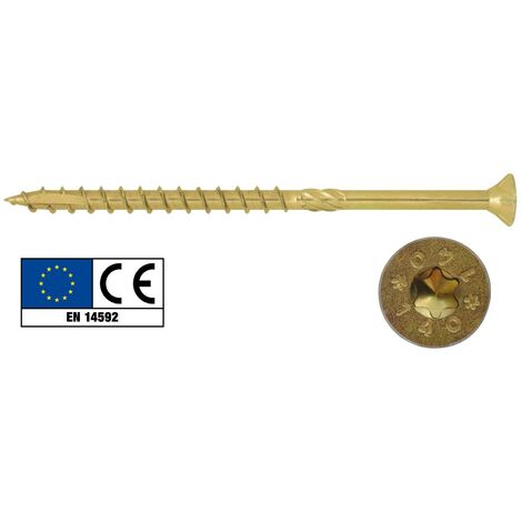 FRIULSIDER 100PZ VITI PORTANTI X LEGNO TESTA SVASATA PIANA TORX DIAMETRO 6MM LUNGHEZZA 80 MM