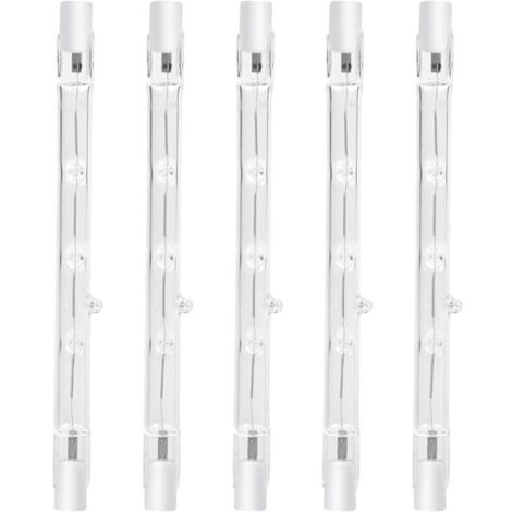 100W 118mm R7s Dimmable ampoule halogène crayon Blanc Chaud 2800K r7s linéaire 1500lm projecteur AC220-240V pour l’éclairage de maison, travail, sécurité, lampadaire, etc (5pcs)