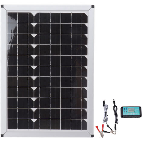 100W 18V Solar Panel Battery Charger Kit Monocrystalline Silicon Solar Panel with Dual USB Controller for Car RV Marine Boat