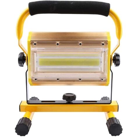 100W 2000LM LED Lampe de Travail COB Rechargeable Portable Projecteur IP65 Projecteur Étanche Lumières de Sécurité pour Intérieur et Extérieur Lampe de Voyage Camping Pêche Chantie