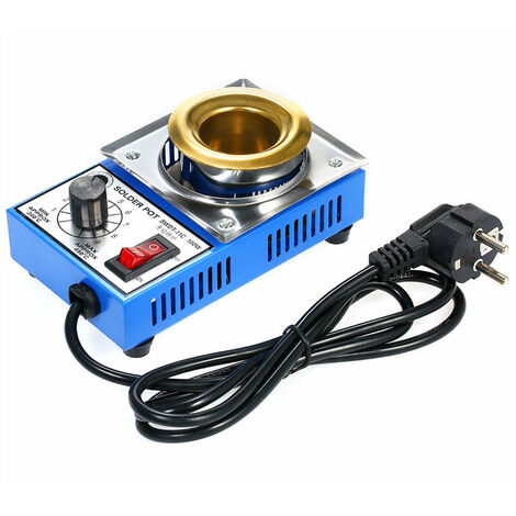100W 220V 38mm 250g Mini Olla de Soldadura Sin Plomo Recubrimiento de Titanio Olla de Soldadura de Acero Inoxidable Baño de Soldadura Ajustable de Temperatura Compacta para Soldadura y Soldadura,100W
