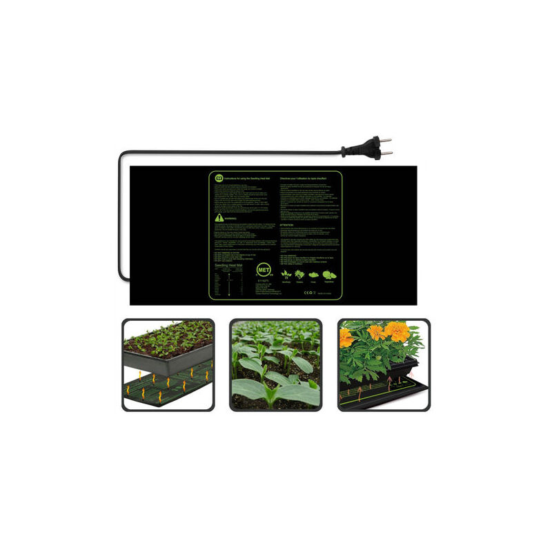 100W Coussin Chauffant Pour Semis Durable Étanche Fleur Fruits Légumes Numérique Semis Croissance Germination Élevage Starter Pad, 12259Cm