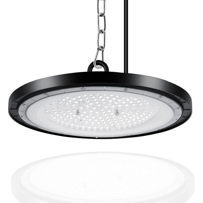 100W flying saucer light, 10000LM indoor floodlight, 6500K ultra-thin industrial flying saucer light, IP65 industrial indoor lighting workshop light,