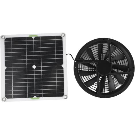 100W Kit de Ventilateur à Panneaux Solaires , Résistant Aux Intempéries Alimenté par énergie Solaire Ventilateur Grenier , 12V 10po Ventilateur D'extraction à Panneau Solaire pour Petits Poulaillers