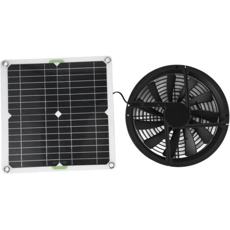 100W Kit de Ventilateur à Panneaux Solaires , Résistant Aux Intempéries Alimenté par énergie Solaire Ventilateur Grenier , 12V 10po Ventilateur D'extraction à Panneau Solaire pour Petits Poulaillers