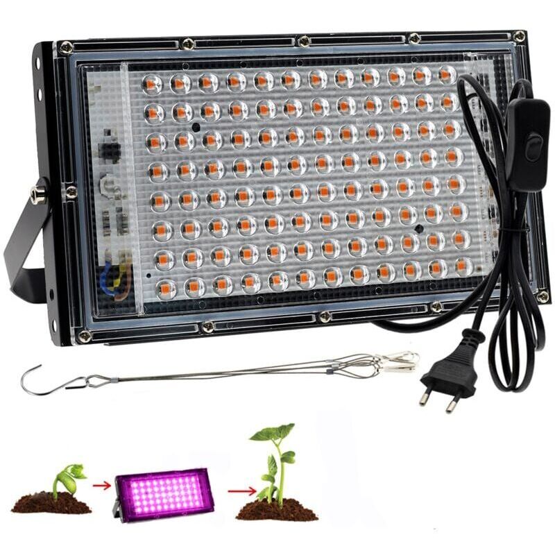 100W Lampe De Culture à Spectre Complet Lampe led pour plante à spectre complet led Grow Light pour plantes d'intérieur Hydroponic Légumes et fleurs