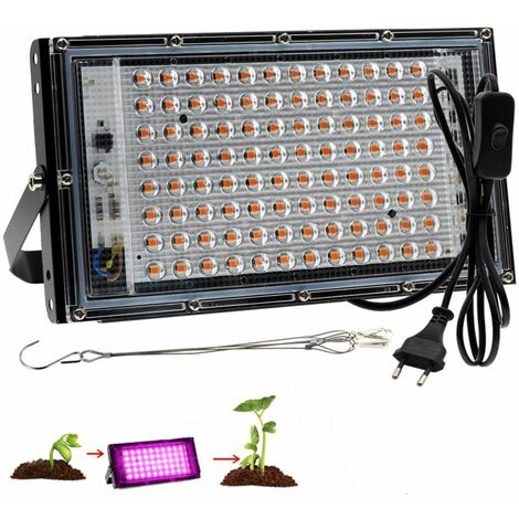 READCLY 100W Luz de Crecimiento de Espectro Completo Lámpara LED para Plantas Luz de Crecimiento LED de Espectro Completo para Plantas de Interior Verduras y Flores hidropónicas