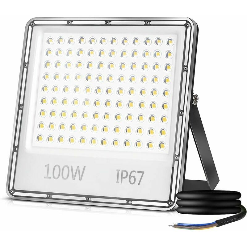 100W Outdoor led Fluter, 8000LM Wasserdichter IP67 Outdoor led Strahler, Kaltweiß 6500K, Outdoor Sicherheitsbeleuchtung für Garten, Garage, Terrasse | 07007910172806