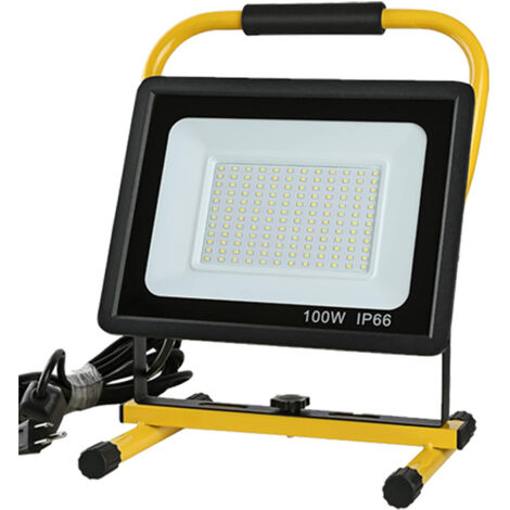 100W Projecteur LED, 5000LM Super Brillant Projecteur LED Extérieur IP66 Etanche LED Projecteur, Éclairage de Sécurité Extérieur pour Terrains, Rechercher, Terrace [Classe énergétique G]