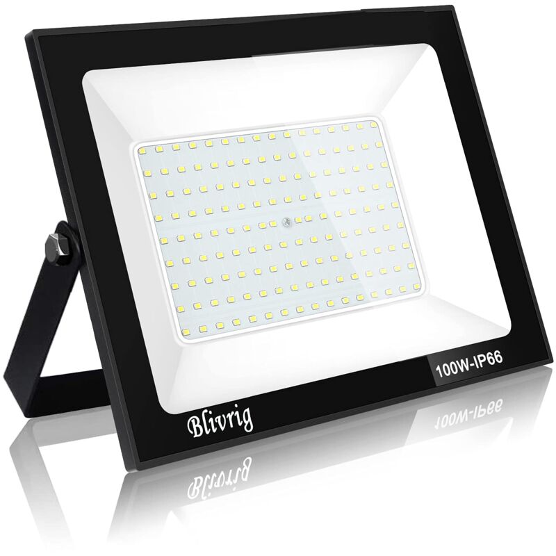 100W Projecteur LED Exterieur 10000LM IP66 Imperméable spot led exterieur Super Brillant Eclairage Extérieur Blanc Chaud(3000k) Sécurité spot led