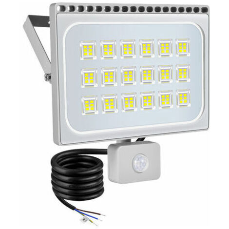100W Projecteur LED Exterieur détecteur de Mouvement Etanche IP65 8000LM Lampe de sécurité 6500K Blanc Froide Spot LED Exterieur Détecteur Cour,pour Jardin, Garages,Terrasse