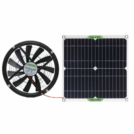 100W Silikon-Solarpanel, 12V Solarfolie, Solarlüfter, 10 Zoll Mini-Kühllüfter, Solar-Abluftventilator Ven STOL