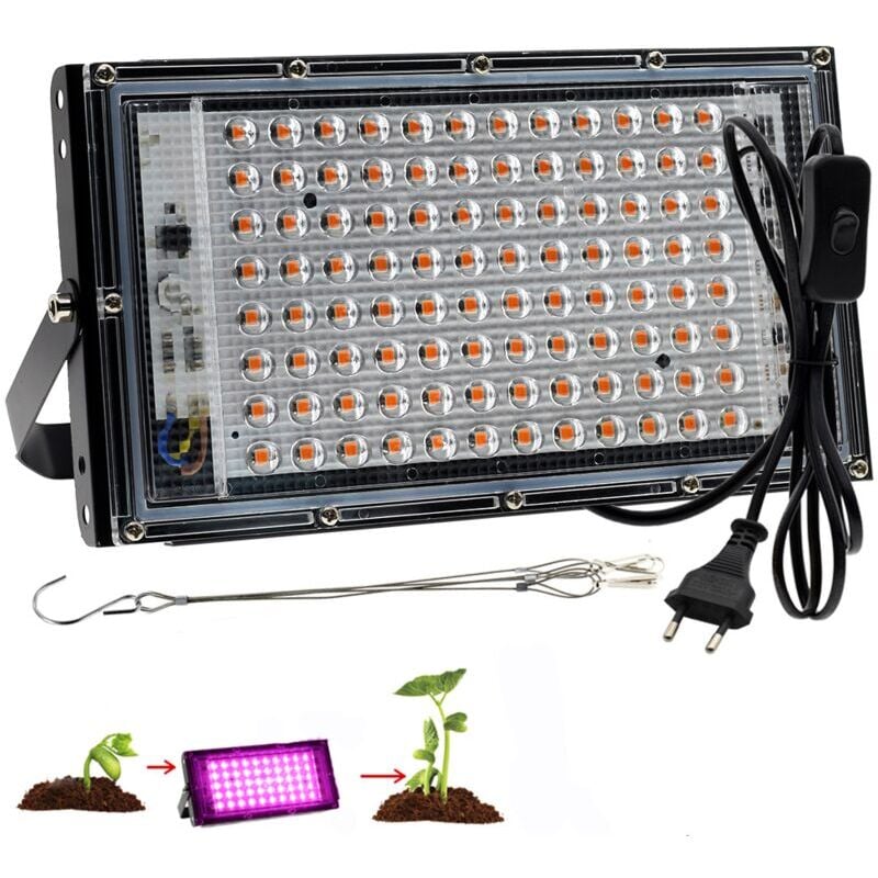 100W spectre complet élèvent la lumière LED plante lampe spectre complet LED élèvent la lumière pour les plantes d'intérieur hydroponiques légumes et