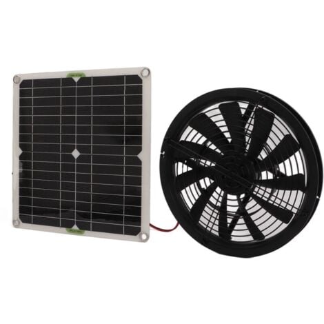 SNQ 100W Ventilatore alimentato da pannello solare, potente ventilatore di scarico solare con copertura, ventilatore di raffreddamento compatto per camper, serre, bagno