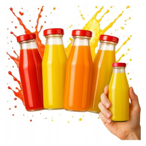 100x Botellas de zumo ZUMO 200 ml BOTELLAS DE VIDRIO para zumo con tap贸n de rosca 0,2l