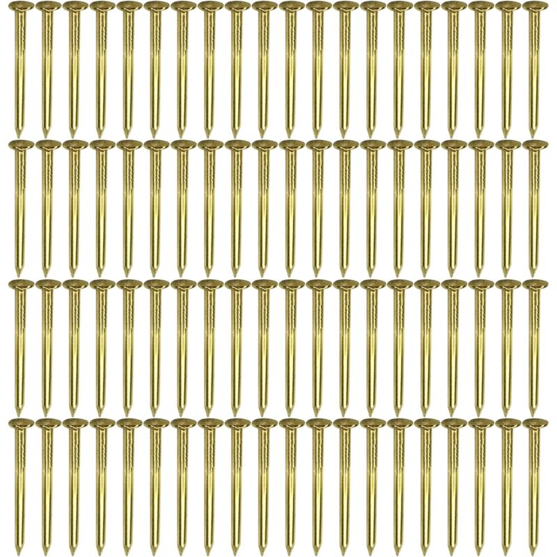 Cyclingcolors - 100x Clou pointe en laiton doré tête ronde idéal meuble bois tableau chaise boule ancien vintage, 1.5x40mm