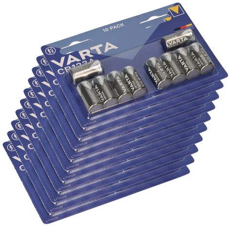 100x CR123A Varta Batterie Lithium 3V Photo Blister