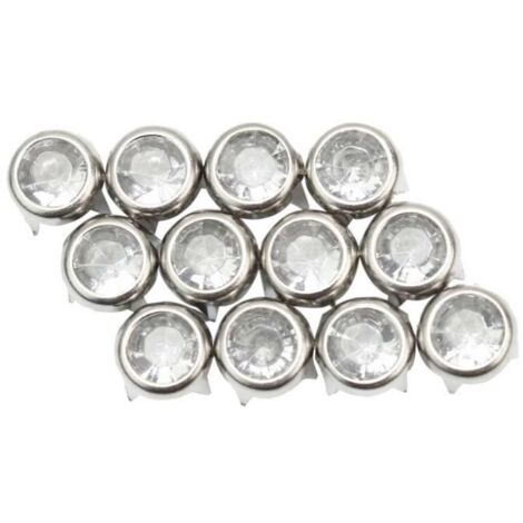 100x Rivets Clou Stud Strass Cristal pr DIY Customisation Leathercraft Bricolage