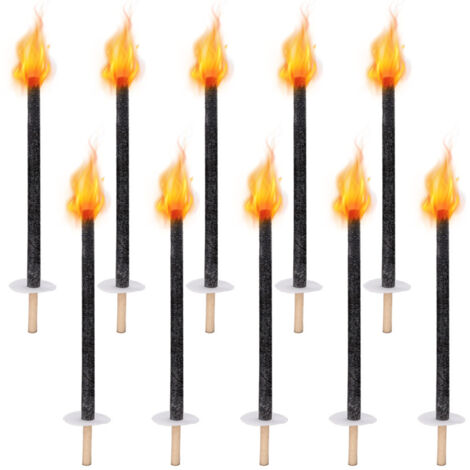 100x Torcia da giardino 42cm Torce per feste Torce di cera per matrimonio Tempo di combustione manico lungo