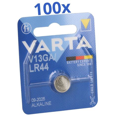 100x Varta Knopfzelle Electronics V 13 GA / A76 / LR 44 Alkaline 1,5 V 1er Blister