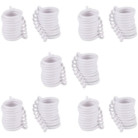 100X White Interior Plastic Curtain Rings, 25mm