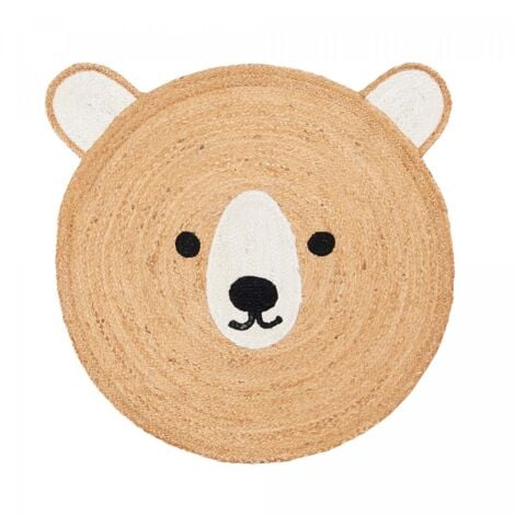 IMPALO 100x100 rond - Tapis rond 100x100 rond JUTEBEAR Beige tapis enfant