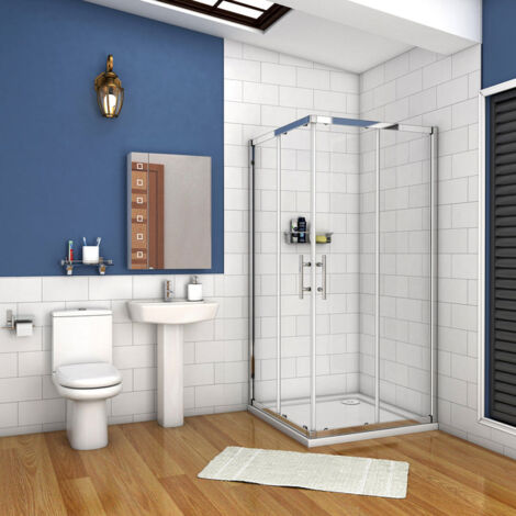 100x100x195cm porte de douche coulissante avec un receveur correspondant � la dimension de la cabine de douche