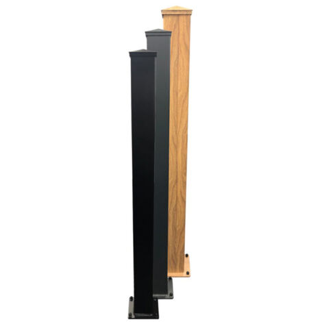 100x100x3.5mm-2400mm flanged post and Cap - Black