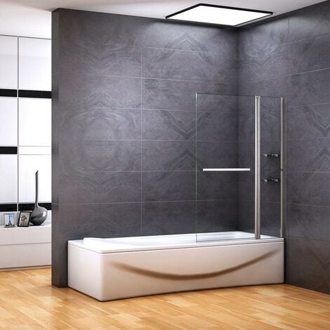 main image of "100x140cm Accesorio para bañera de, partición de ducha giratoria de pared de ducha de pared plegable de 2 partes"