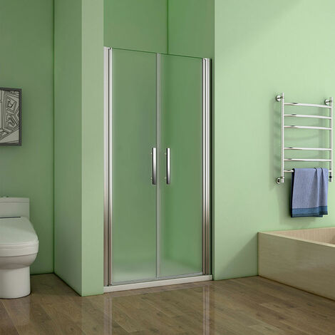 100x195cm 6mm ESG NANO Milchglas Duschtür Pendeltür Nischentür Duschabtrennung Schwingtür Dusche