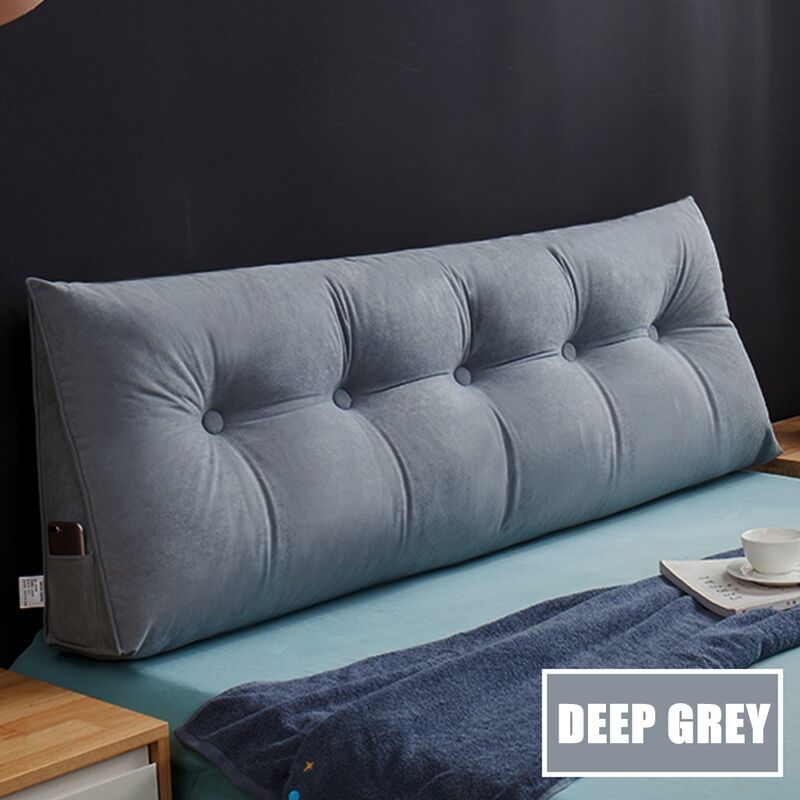 

Maerex - 100x50x20cm Chenilla Terciopelo Triángulo Soporte para la espalda Cojín Almohada suave Gris