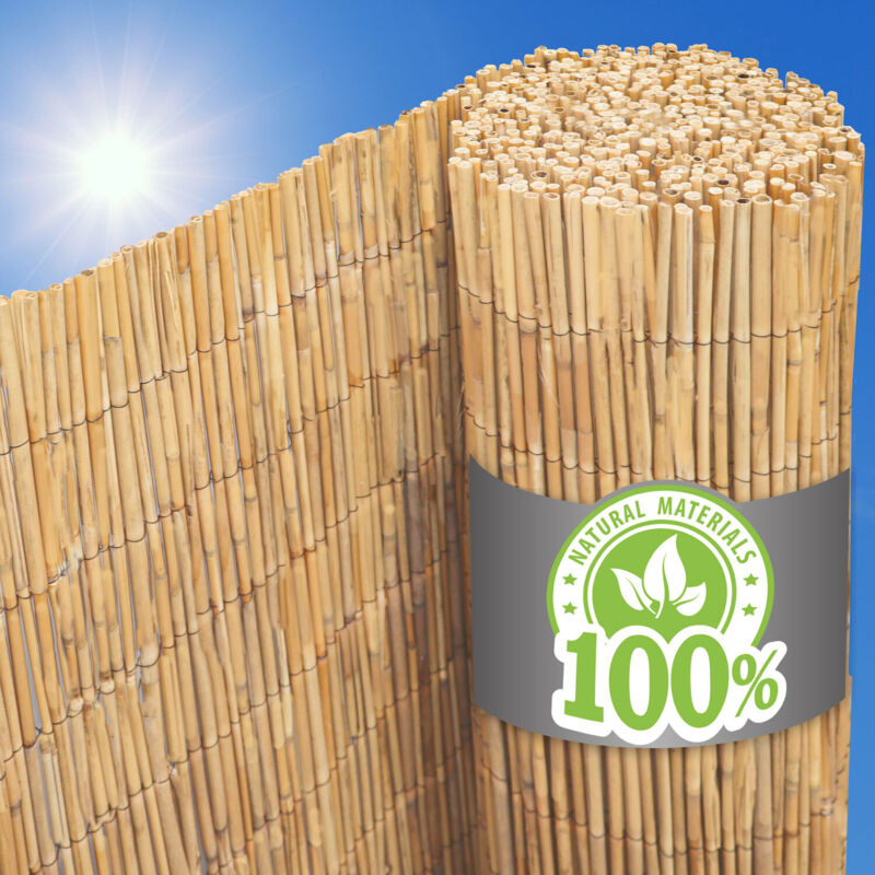 100x600 Brise-Vue Balcon Canisse Roseau - Clôture Jardin Pare-Soleil Coupe Vent