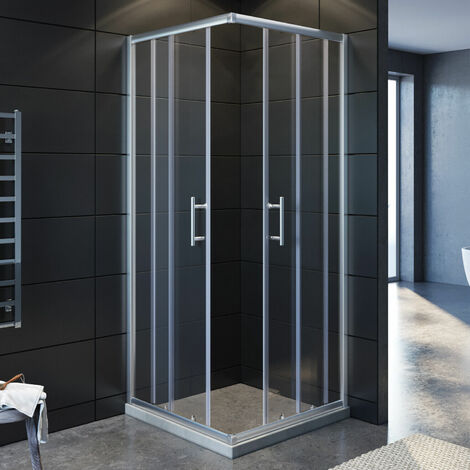 100x90cm Duschkabine Duschabtrennung Eckeinstieg Schiebetür Dusche Duschwand 185
