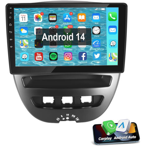 10,1" Android14 Carplay Autoradio GPS Für Toyota Aygo Peugeot 107 Citroen C1 4+64G