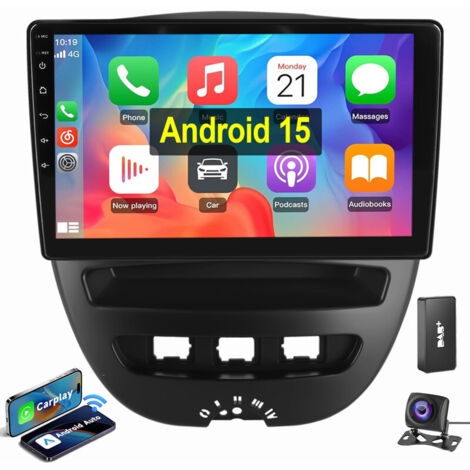 10,1" Autoradio Pour Citroen C1 Peugeot 107 Android 15 CarPlay NAVI WIFI 2+64G DAB CAM